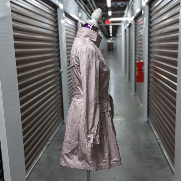Vintage 7th Street NY Pink Size 4 Women's Trench Jacket Coat with Belt - Picture 4 of 11